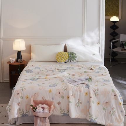 91家纺网 家纺一手货源 找家纺 帕拉美拉 2025新款直播供货针织棉印花夏被阡陌清风