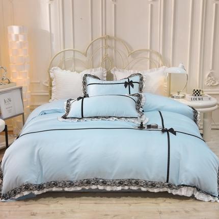 91家纺网 家纺一手货源 找家纺 总花香四季 2023新款 水洗真丝蝴蝶结系列四件套