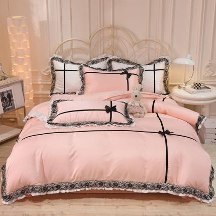 91家纺网 家纺一手货源 找家纺 总花香四季 2023新款 水洗真丝蝴蝶结系列四件套