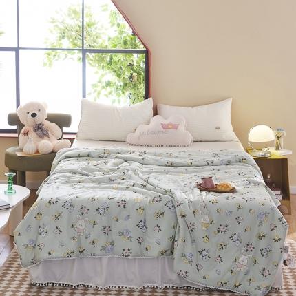 91家纺网 家纺一手货源 找家纺 帕拉美拉 2025新款直播供货针织棉印花夏被逃家小兔