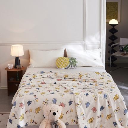 91家纺网 家纺一手货源 找家纺 帕拉美拉 2025新款直播供货针织棉印花夏被小小怪