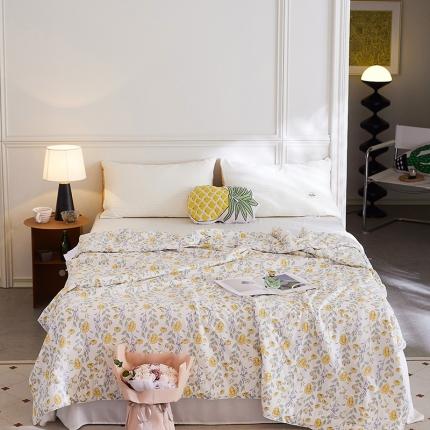 91家纺网 家纺一手货源 找家纺 帕拉美拉 2025新款直播供货针织棉印花夏被野桔梗