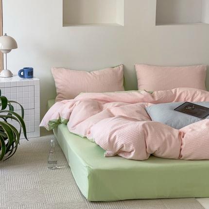 91家纺网 家纺一手货源 找家纺 （总）韩系博主全棉华夫格四件套