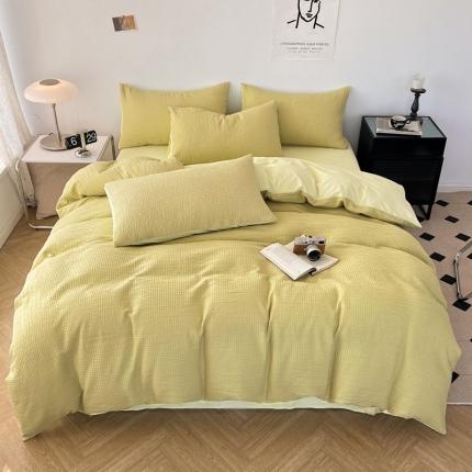 91家纺网 家纺一手货源 找家纺 （总）雅萱 2023新款华夫格四件套-普通款