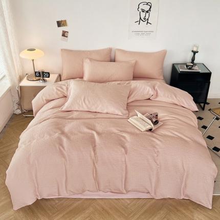 91家纺网 家纺一手货源 找家纺 （总）雅萱 2023新款华夫格四件套-普通款