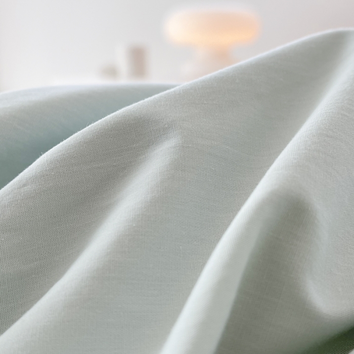 91家纺网 家纺一手货源 找家纺 蜜柚 2024新款A类全棉40支纯色纽扣款水洗棉四件套 水森林