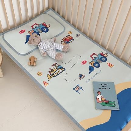 橘滋 2023夏日高端数码A类可水洗婴幼儿冰丝席 工程车