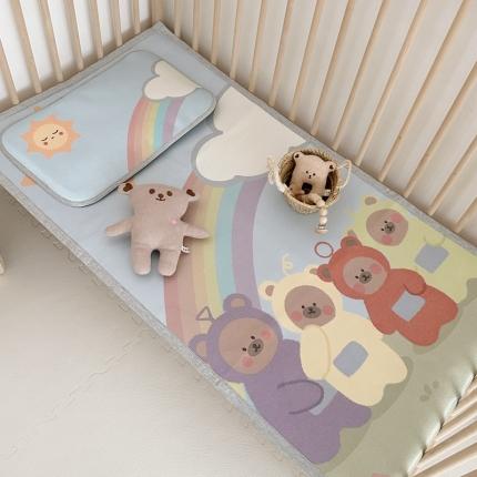 橘滋 2023夏日高端数码A类可水洗婴幼儿冰丝席 萌熊郊游