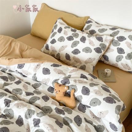 91家纺网 家纺一手货源 找家纺 (总) 顾里 2023新款针织棉双层纱四件套