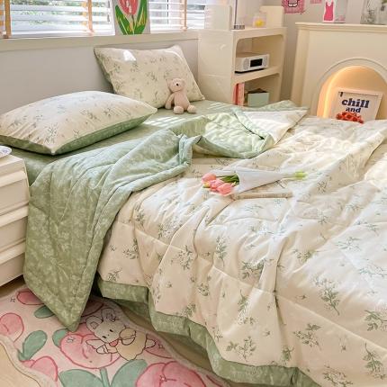 91家纺网 家纺一手货源 找家纺 瑞莱 2024新款13372全棉夏被四件套 夏被-茶艺
