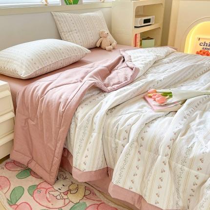 91家纺网 家纺一手货源 找家纺 瑞莱 2024新款13372全棉夏被四件套 夏被-浪漫樱花