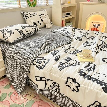 91家纺网 家纺一手货源 找家纺 瑞莱 2024新款13372全棉夏被四件套 夏被-漫画家