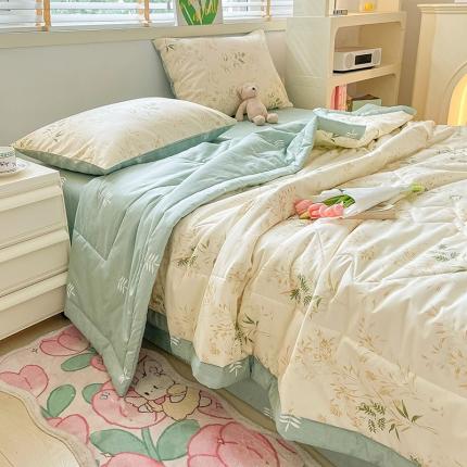 91家纺网 家纺一手货源 找家纺 瑞莱 2024新款13372全棉夏被四件套 夏被-仙草