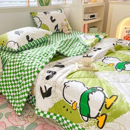 91家纺网 家纺一手货源 找家纺 瑞莱 2024新款13372全棉夏被四件套 夏被-咋肥事鸭