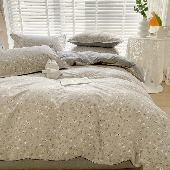 91家纺网 家纺一手货源 找家纺 柠馨 2023新款 13376全棉印花三件套学生季三件套初春