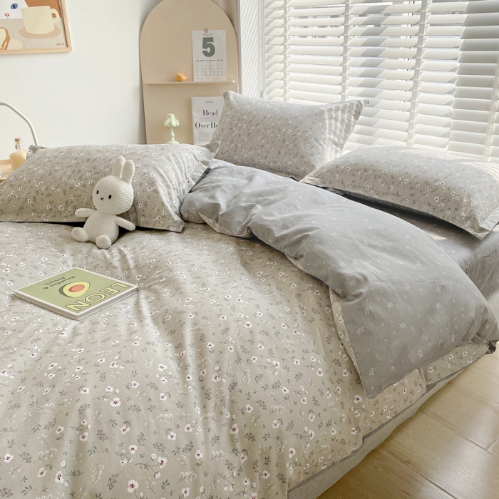 91家纺网 家纺一手货源 找家纺 柠馨 2023新款 13376全棉印花三件套学生季三件套初春