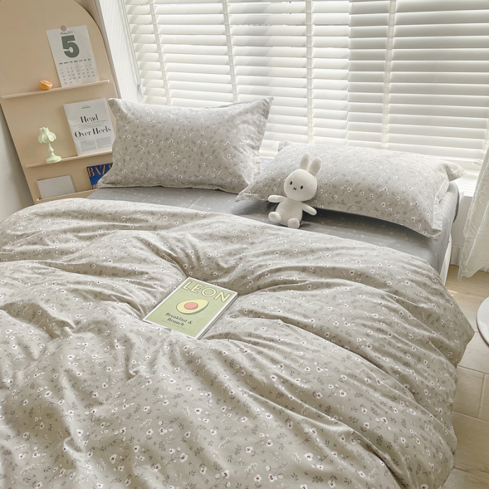 91家纺网 家纺一手货源 找家纺 柠馨 2023新款 13376全棉印花三件套学生季三件套初春