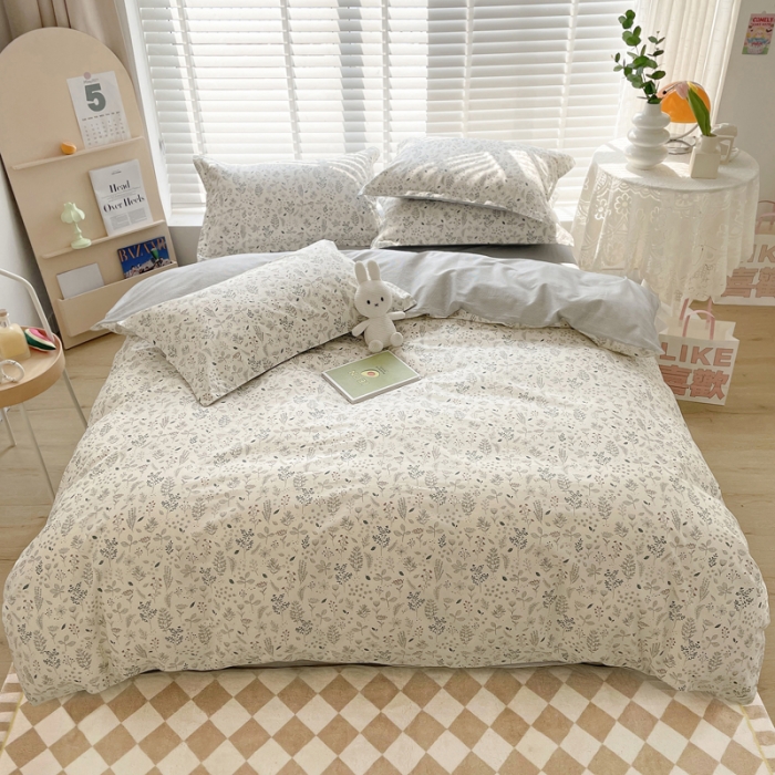 91家纺网 家纺一手货源 找家纺 柠馨 2023新款 13376全棉印花三件套学生季三件套丛林