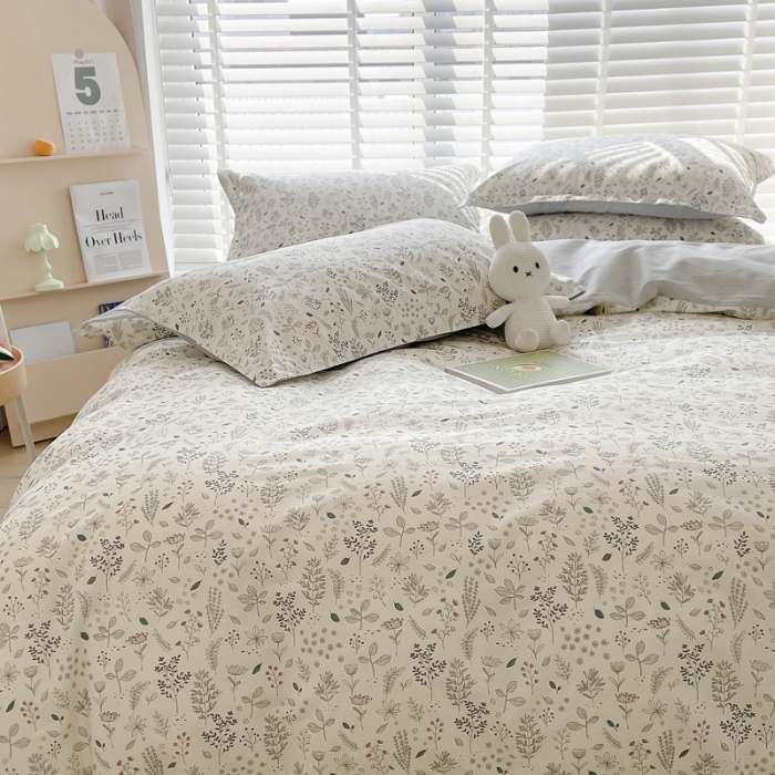 91家纺网 家纺一手货源 找家纺 柠馨 2023新款 13376全棉印花三件套学生季三件套丛林