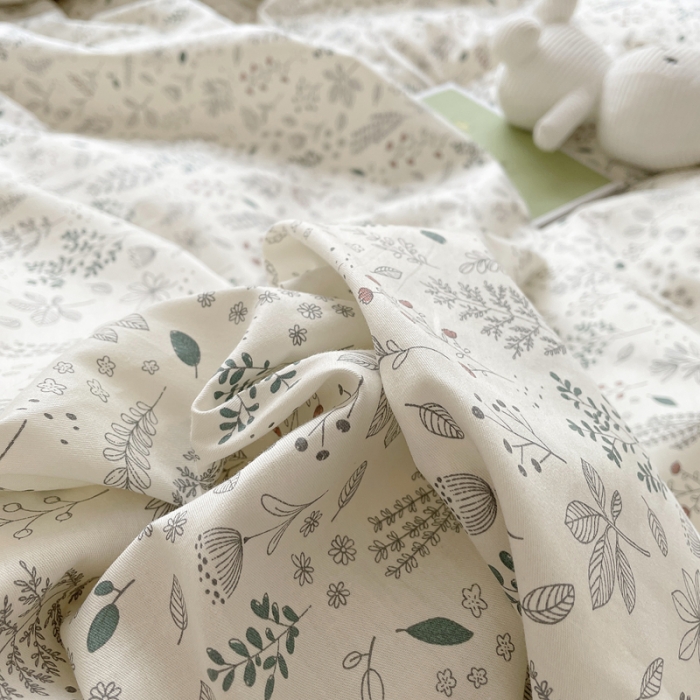 91家纺网 家纺一手货源 找家纺 柠馨 2023新款 13376全棉印花三件套学生季三件套丛林