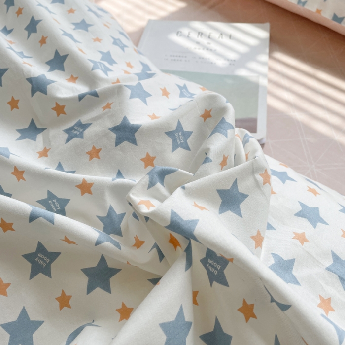 91家纺网 家纺一手货源 找家纺 柠馨 2023新款 13376全棉印花三件套学生季三件套星光灿烂