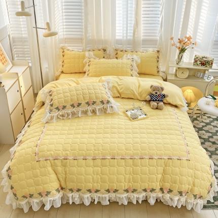 91家纺网 家纺一手货源 找家纺 （总）罗艺轩 2024新款夹棉床裙施华洛系列四件套