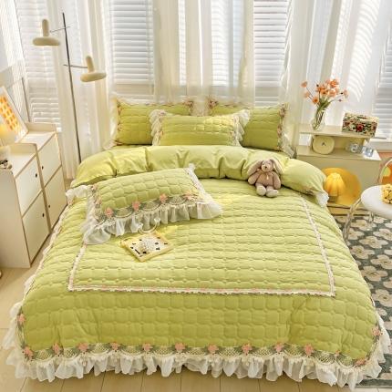 91家纺网 家纺一手货源 找家纺 （总）罗艺轩 2024新款夹棉床裙施华洛系列四件套