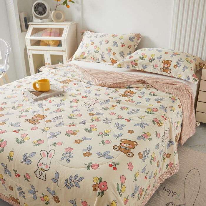 91家纺网 家纺一手货源 找家纺 总 梦初语2023新款里外100%纯棉印花新疆棉花夏被单人棉花被可机洗