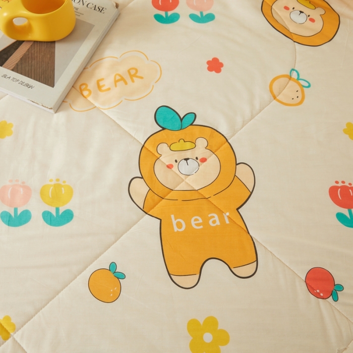 91家纺网 家纺一手货源 找家纺 2023里外100%纯棉印花新疆棉花夏被单人棉花被可机洗 太空熊