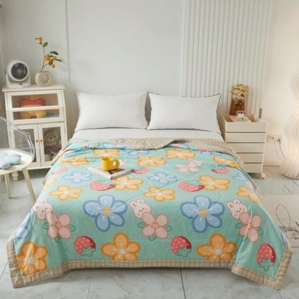 2023里外100%纯棉印花新疆棉花夏被单人棉花被可机洗 水墨花开