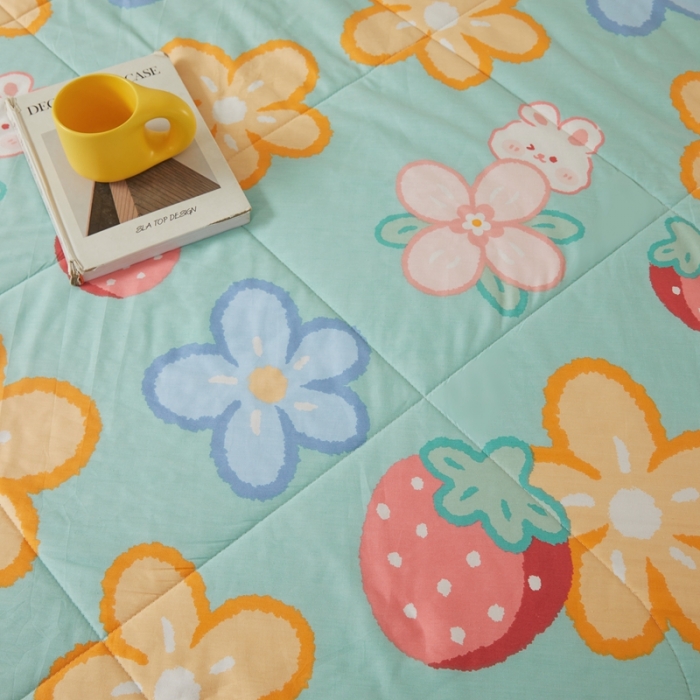 91家纺网 家纺一手货源 找家纺 2023里外100%纯棉印花新疆棉花夏被单人棉花被可机洗 水墨花开