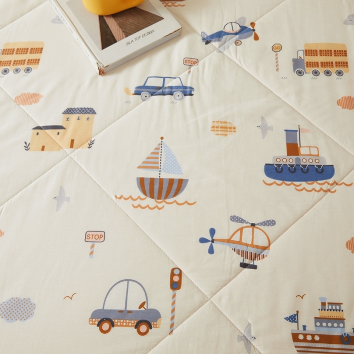 91家纺网 家纺一手货源 找家纺 2023里外100%纯棉印花新疆棉花夏被单人棉花被可机洗 汽车乐园-米