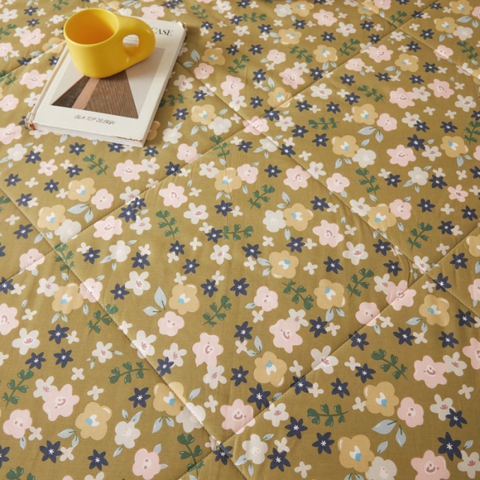 91家纺网 家纺一手货源 找家纺 2023里外100%纯棉印花新疆棉花夏被单人棉花被可机洗 繁花似锦