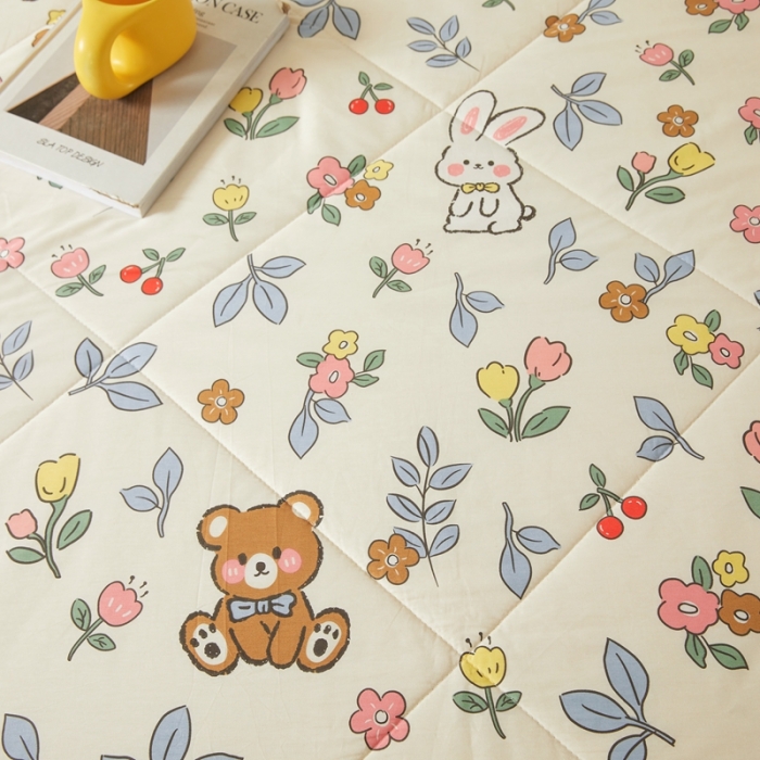 91家纺网 家纺一手货源 找家纺 2023里外100%纯棉印花新疆棉花夏被单人棉花被可机洗 巴黎春天