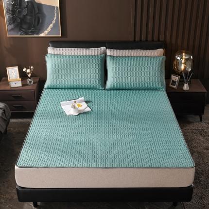 91家纺网 家纺一手货源 找家纺 雪夫人 2023新款 凉感丝凉席 清新绿