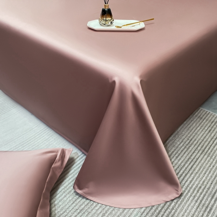 91家纺网 家纺一手货源 找家纺 轻奢高档50支贡缎长绒棉床单单件纯棉全棉纯色被单三件套-莫奈-琳蕴褚