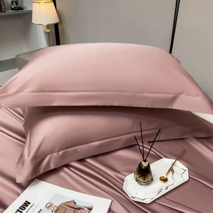 91家纺网 家纺一手货源 找家纺 轻奢高档50支贡缎长绒棉床单单件纯棉全棉纯色被单三件套-莫奈-琳蕴褚