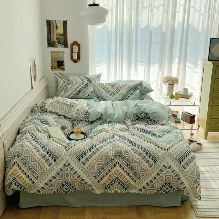 91家纺网 家纺一手货源 找家纺 （总）希文2023新款全棉13372印花四件套晚风告白系列