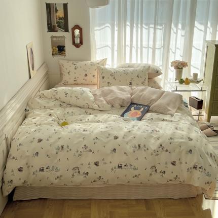 91家纺网 家纺一手货源 找家纺 （总）希文2023新款全棉13372印花四件套晚风告白系列