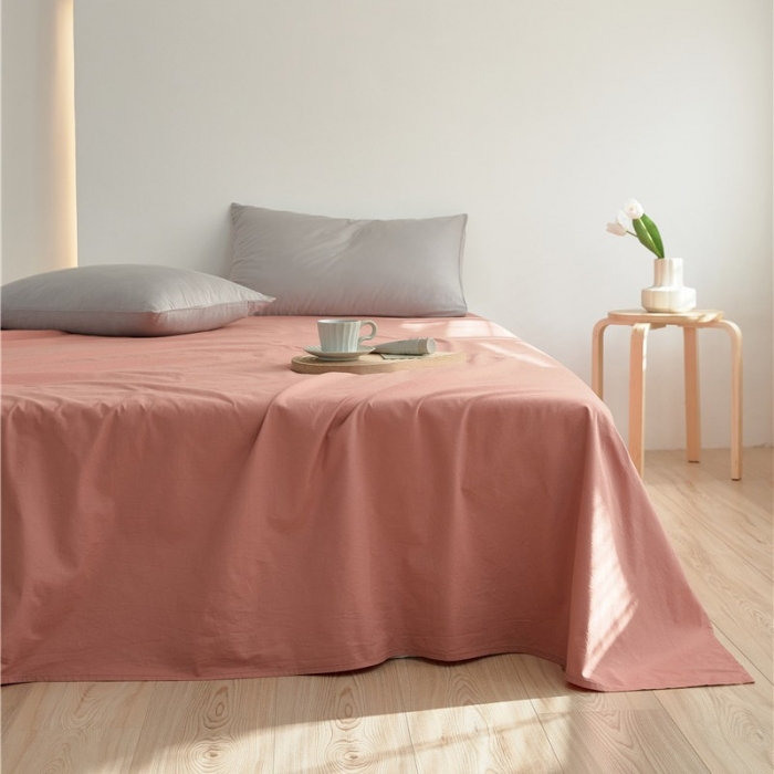 91家纺网 家纺一手货源 找家纺 新款40S单品彩虹糖系列-床单 彩虹-绯红