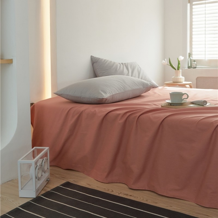 91家纺网 家纺一手货源 找家纺 新款40S单品彩虹糖系列-床单 彩虹-绯红