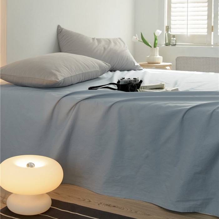 91家纺网 家纺一手货源 找家纺 新款40S单品彩虹糖系列-床单 彩虹-光蓝