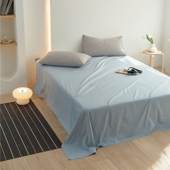 91家纺网 家纺一手货源 找家纺 新款40S单品彩虹糖系列-床单 彩虹-光蓝