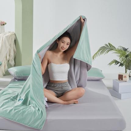 91家纺网 家纺一手货源 找家纺 （总）壹张床2025直播爆款纯色烫画水洗天丝夏被夏凉被空调被四件套