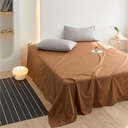 91家纺网 家纺一手货源 找家纺 新款40S单品彩虹糖系列-床单 彩虹-焦茶