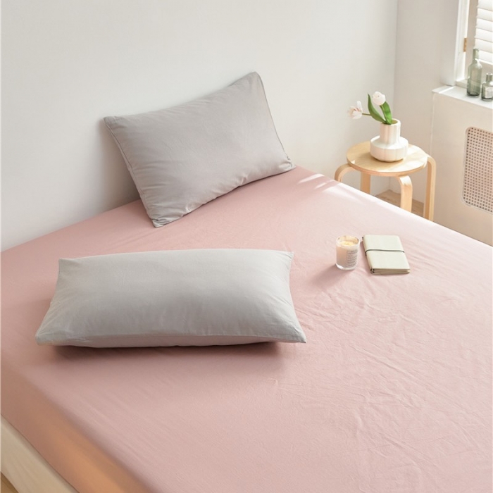 91家纺网 家纺一手货源 找家纺 新款40S单品彩虹糖系列-床笠 彩虹-粉