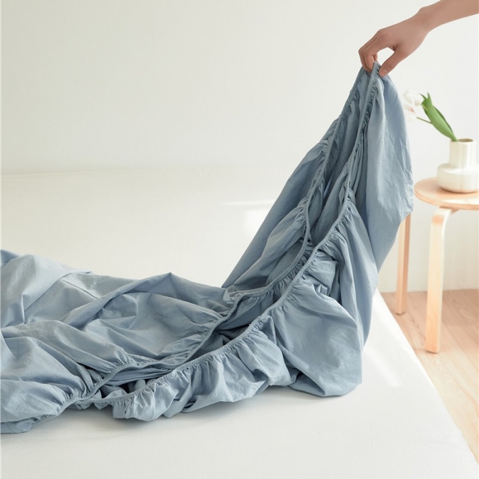 91家纺网 家纺一手货源 找家纺 新款40S单品彩虹糖系列-床笠 彩虹-光蓝