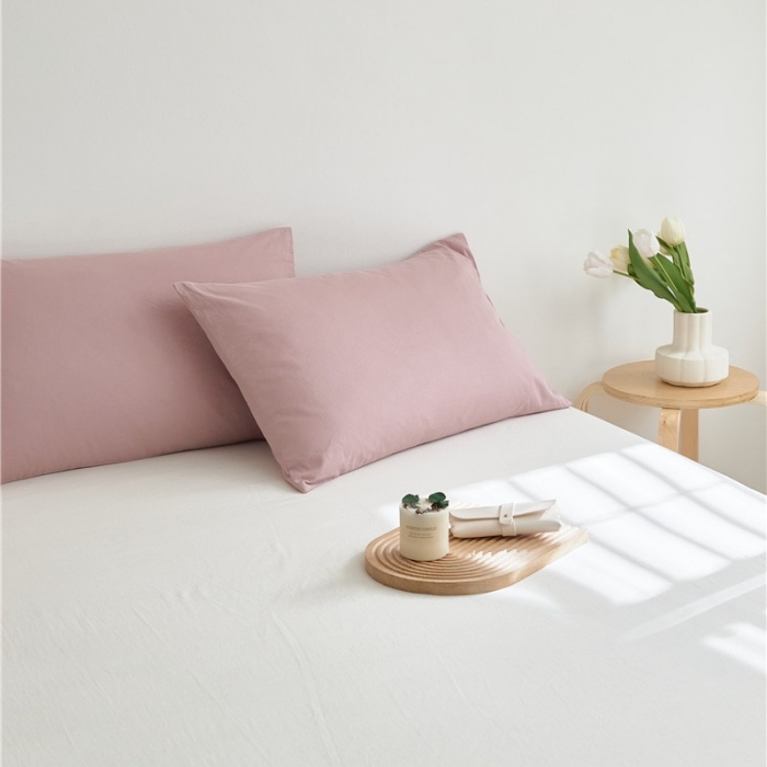 91家纺网 家纺一手货源 找家纺 新款40S单品彩虹糖系列-枕套 彩虹-粉