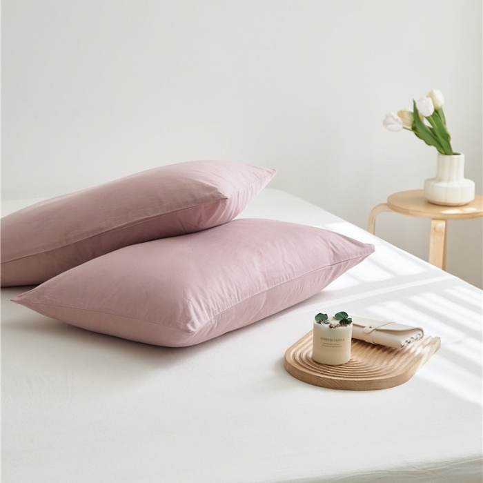 91家纺网 家纺一手货源 找家纺 新款40S单品彩虹糖系列-枕套 彩虹-粉