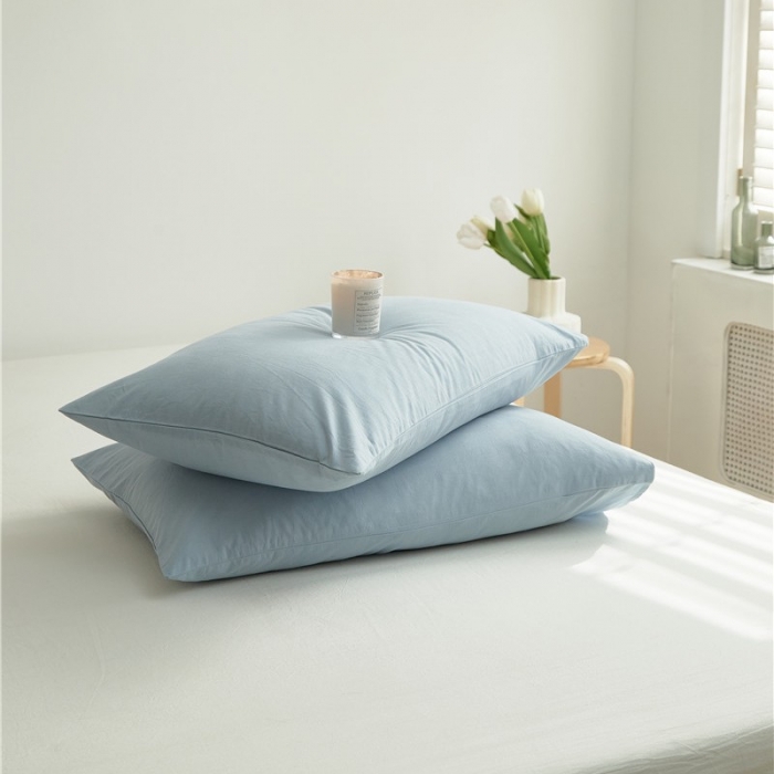 91家纺网 家纺一手货源 找家纺 新款40S单品彩虹糖系列-枕套 彩虹-光蓝